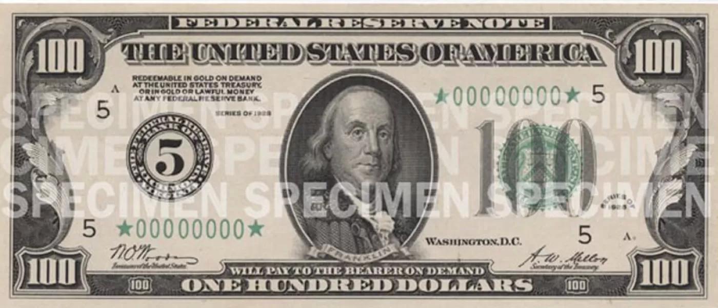 Holographic Money Print (100 Dollar Bill) with Hot Pink Shiny Dots