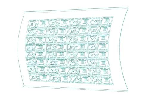 Illustrated Sheet of $5 notes