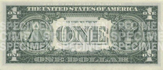 one dollar bill back